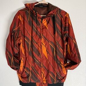 Fox Men's Striped Red and Orange Windbreaker
